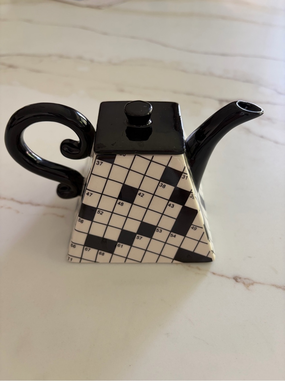 Fitz and Floyd Mini Crossword Teapot